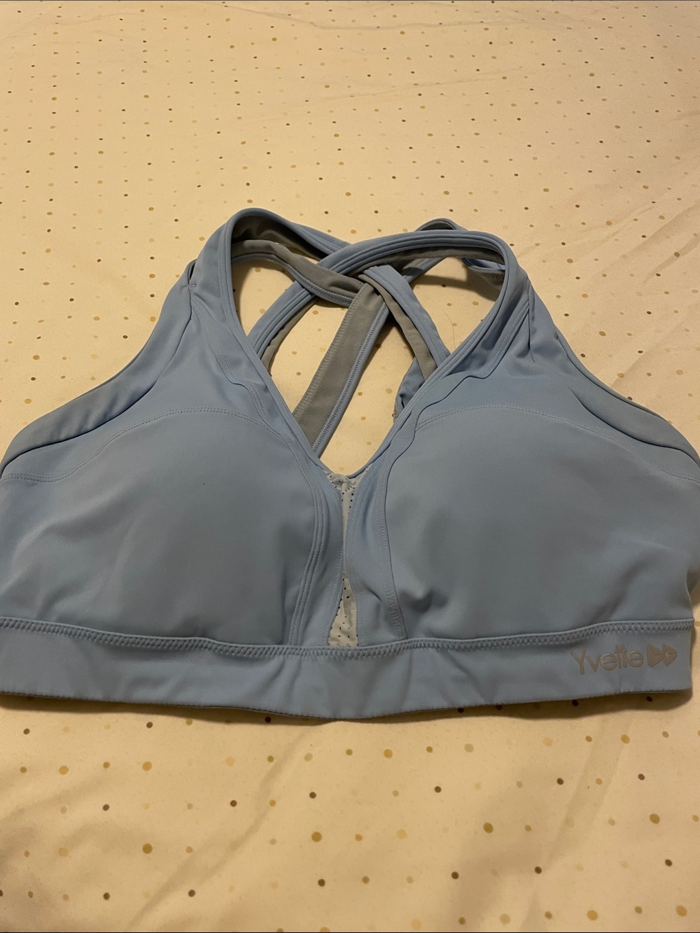 Yvette Powder Blue Crossback Support Sports Bra